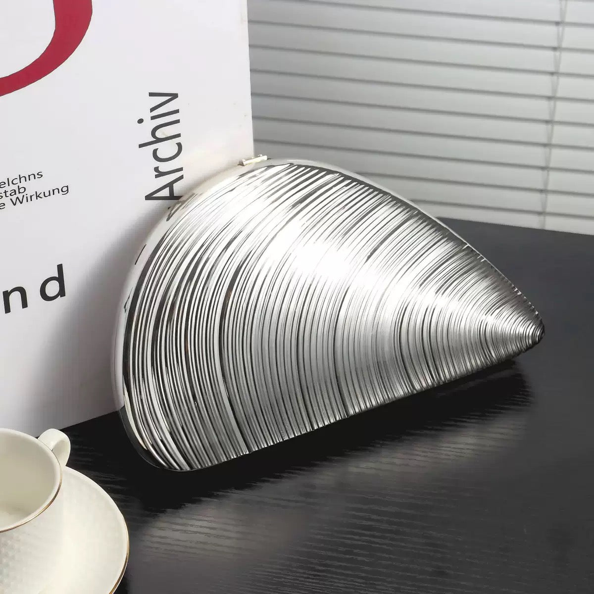 Metallic Dome Evening Clutch