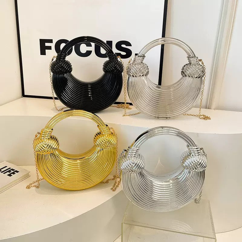 Luxury Beaded Handle Clutch Bag