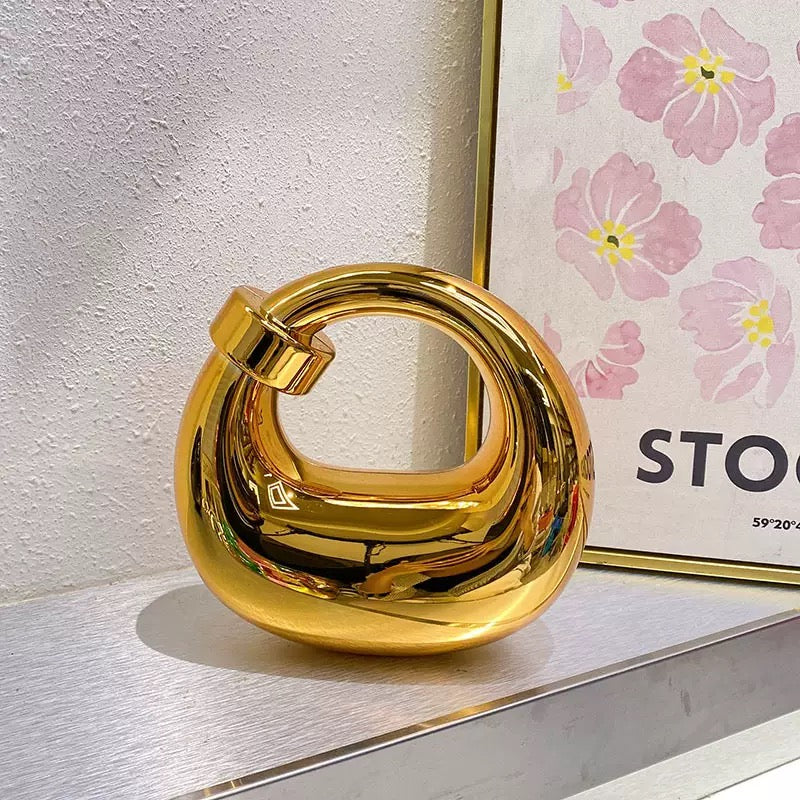 Metallic Dome Evening Clutch