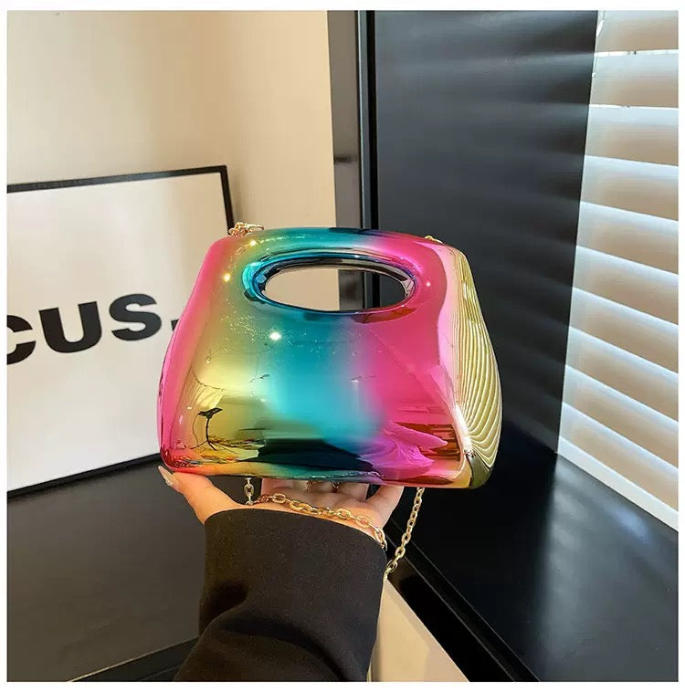 Metallic Dome Evening Clutch