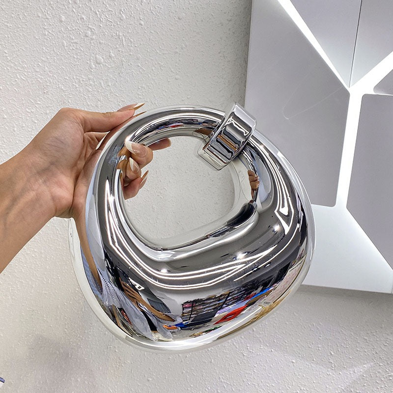 Metallic Dome Evening Clutch