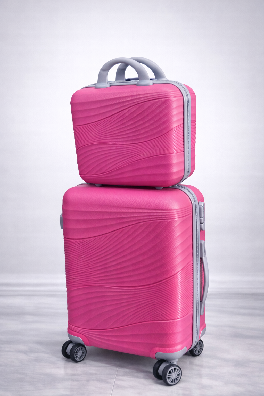 Luxury 2-Piece Travel Luggage Set – Hard Shell Suitcase & Carry-On Case