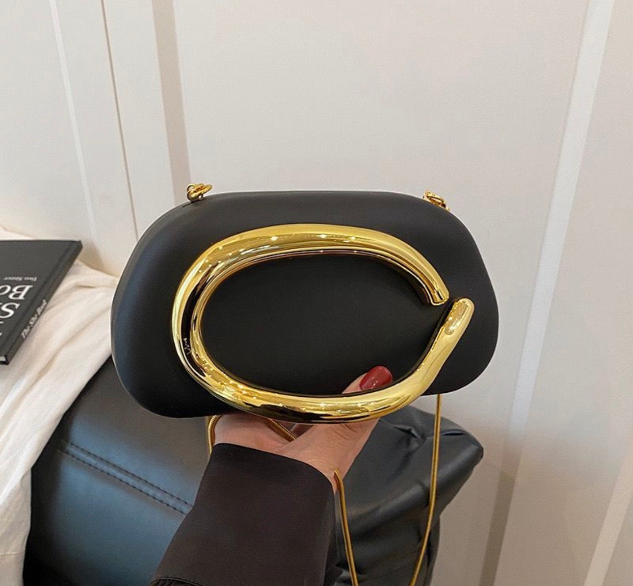 Luxury Beaded Handle Clutch Bag