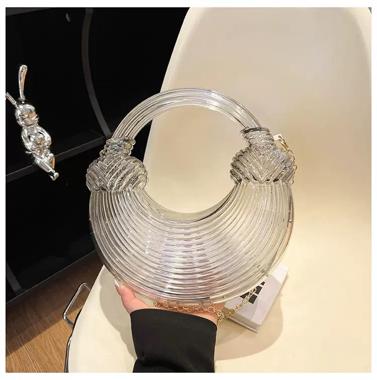 Luxury Beaded Handle Clutch Bag