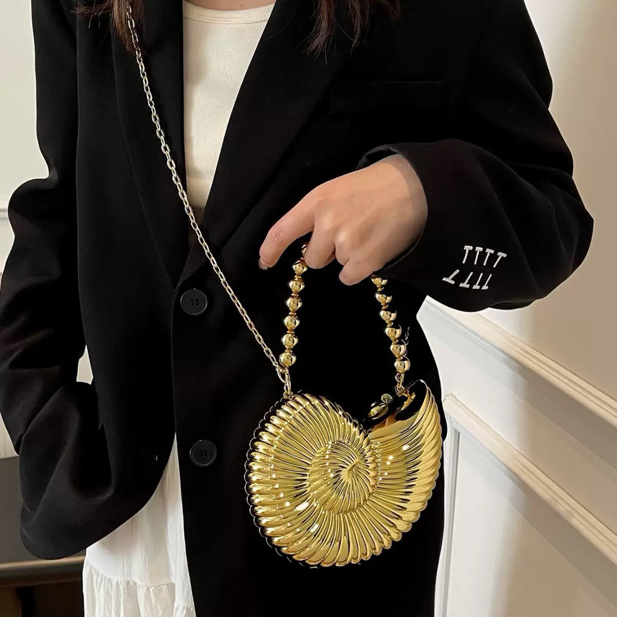 Luxury Beaded Handle Clutch Bag