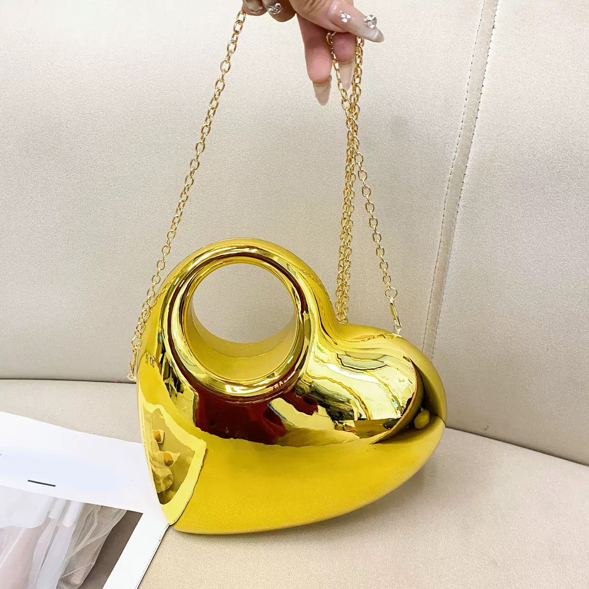 Luxury Beaded Handle Clutch Bag